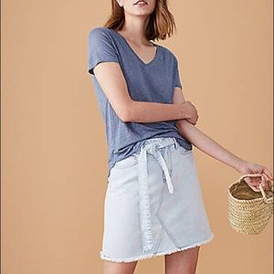 Lou & Grey denim mini skirt with removable belt
